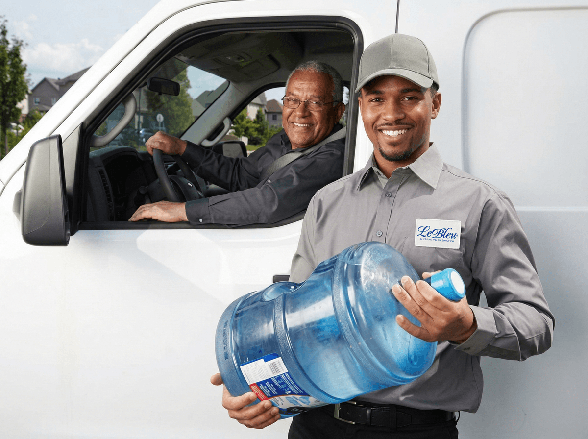 Le Bleu delivery team with truck